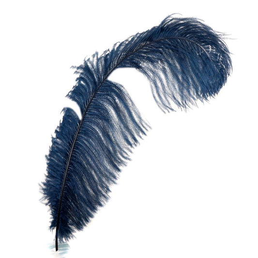 Bulk Ostrich Feathers-Damaged Drabs - Navy