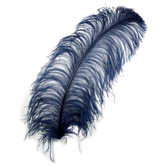 Large Ostrich Feathers - 20-25" Prime Femina Plumes - Navy