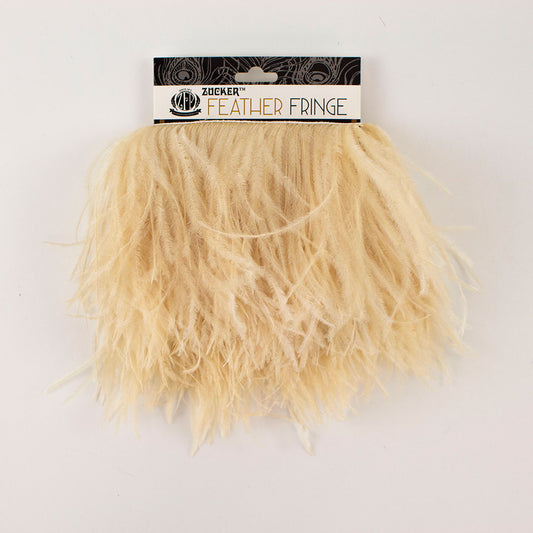 Beige Ostrich Feathers Fringe 2 Ply
