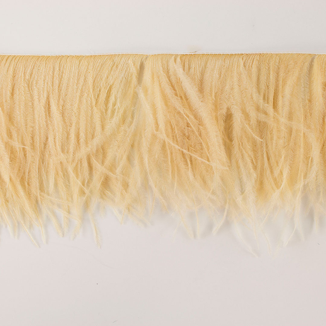 Beige Ostrich Feathers Fringe 2 Ply