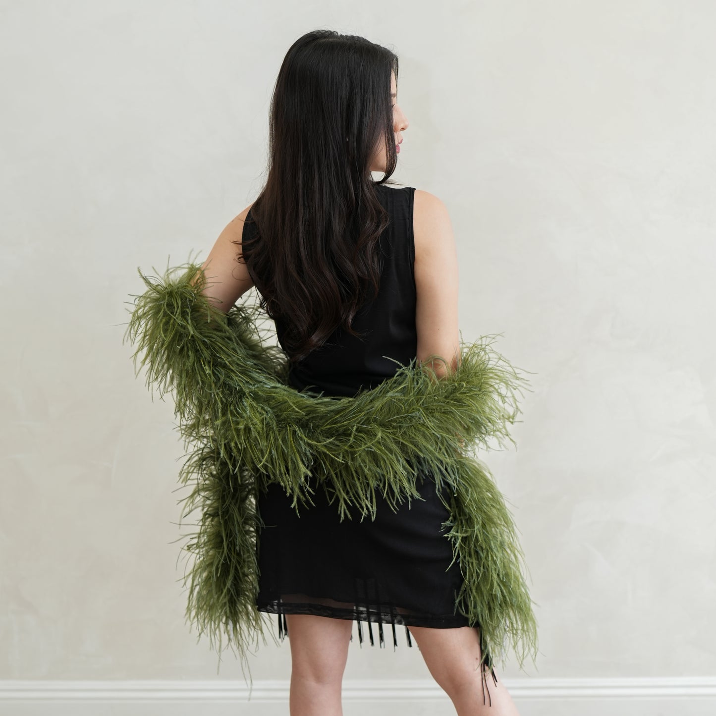 Olive Green 3 Ply Ostrich Feather Boa