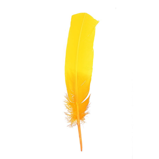 Ombre Turkey Quill Feathers 10-12"   Dip  .25 lb - Gold Orange