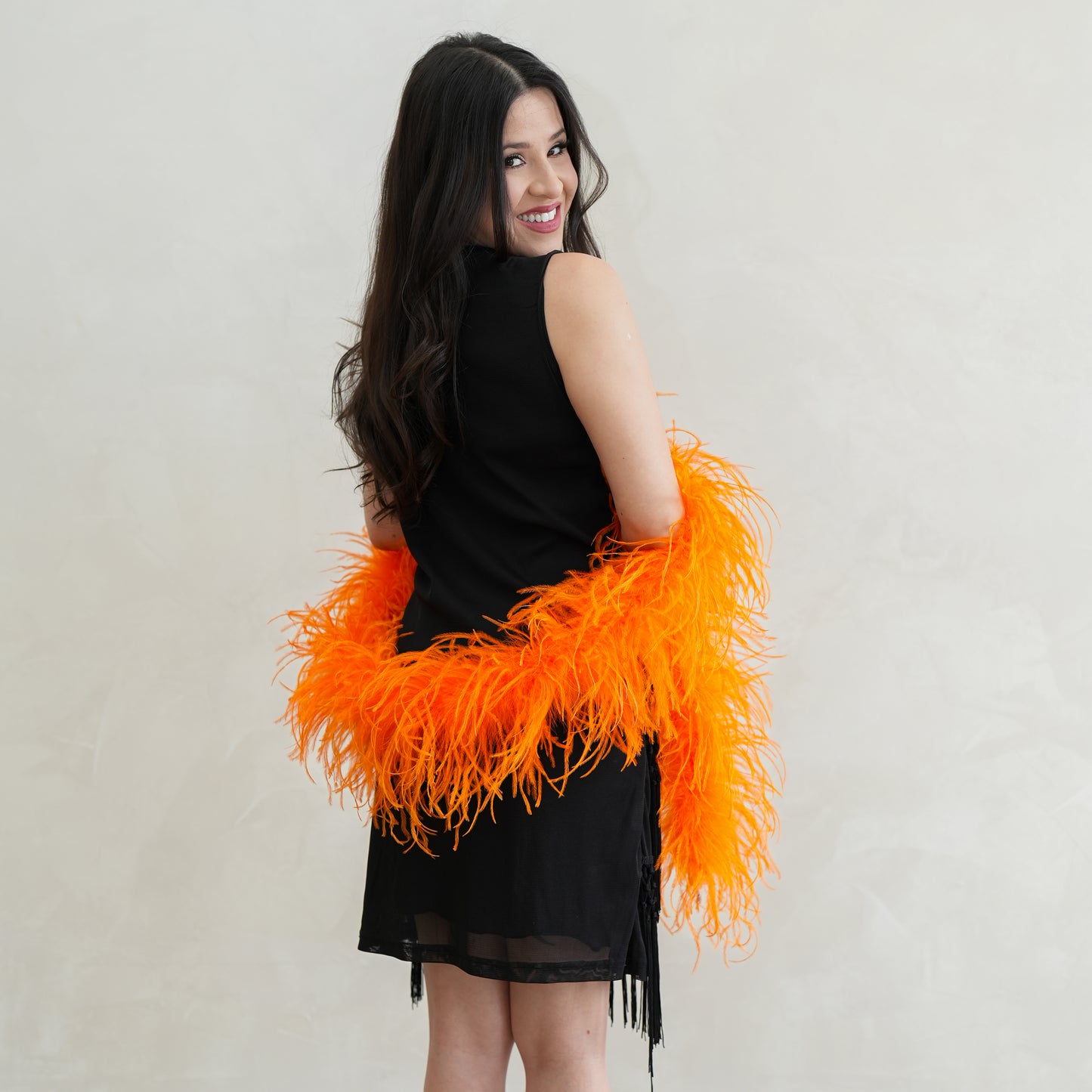 Orange 2 Ply Ostrich Feather Boa