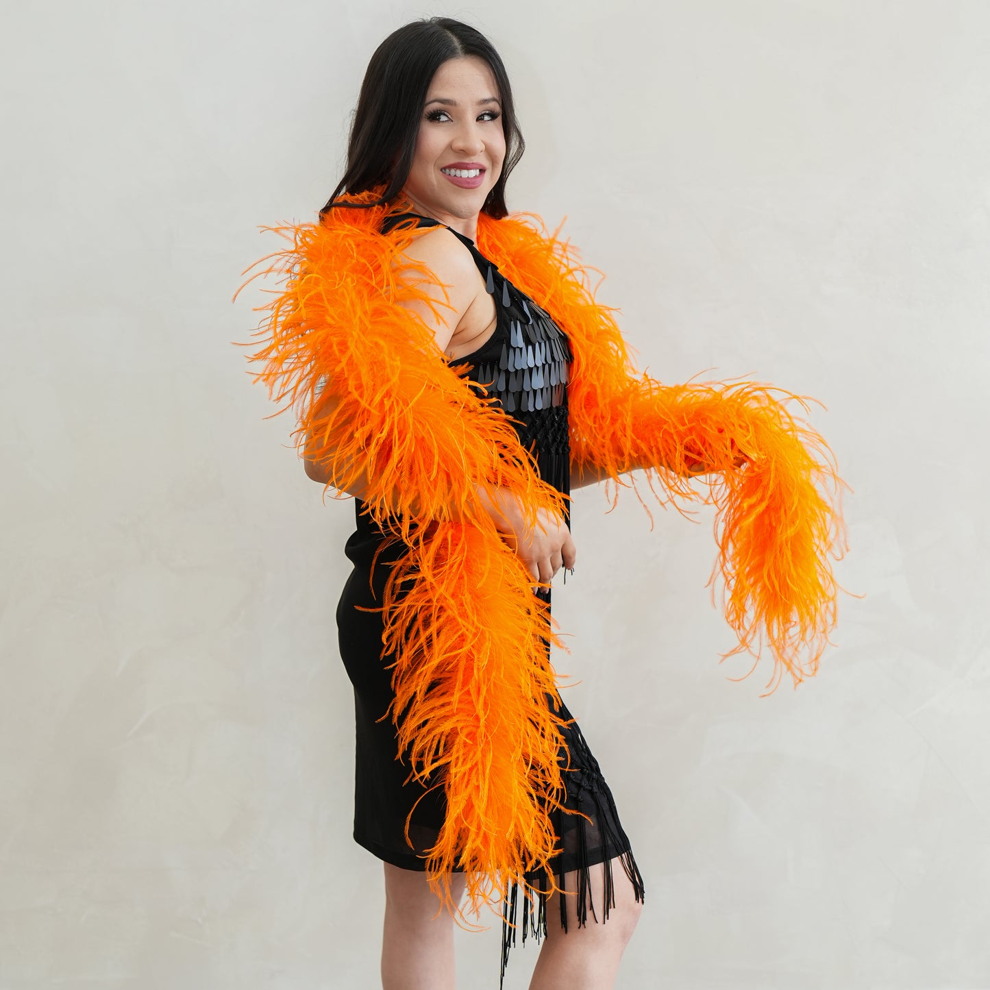 Orange 2 Ply Ostrich Feather Boa