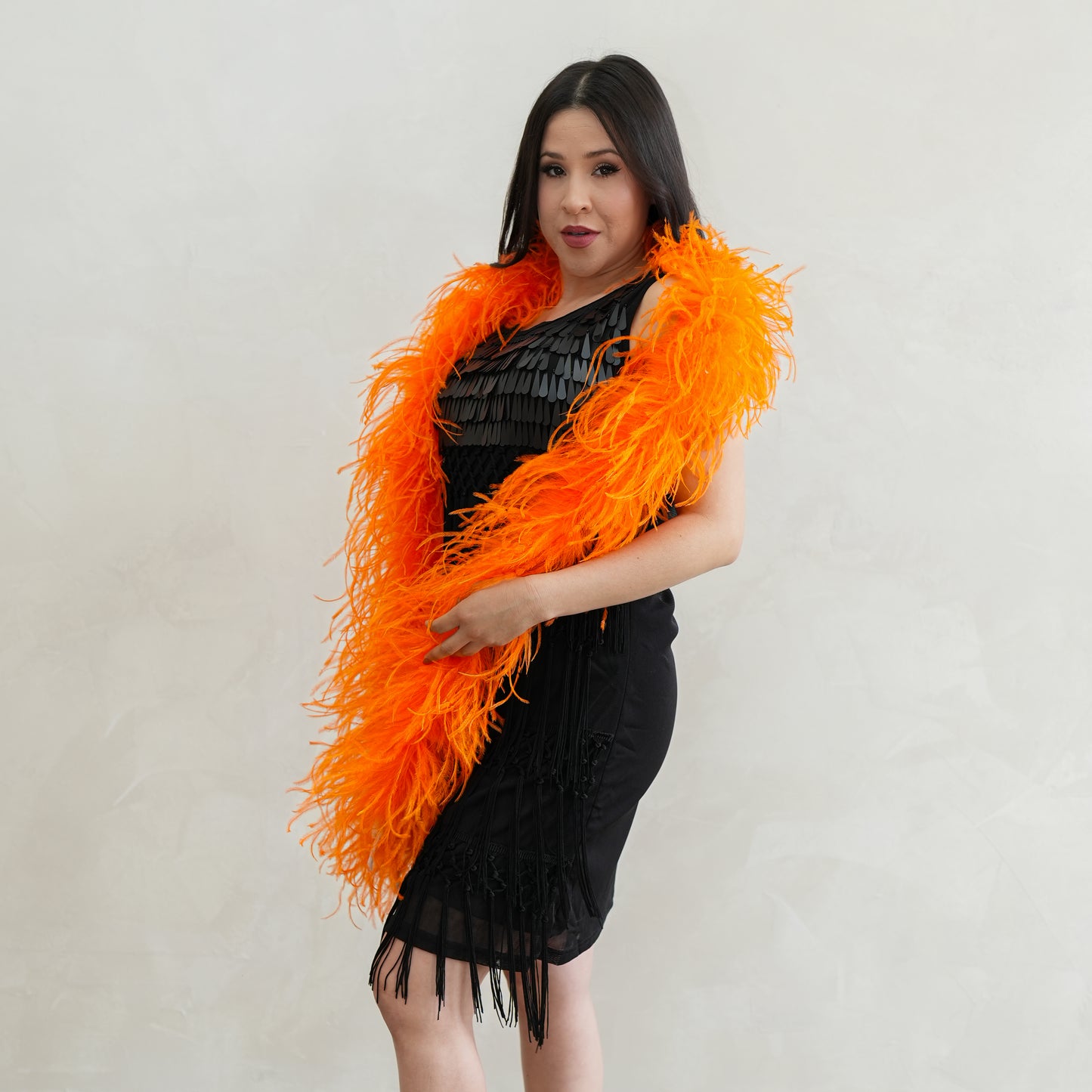 Orange 2 Ply Ostrich Feather Boa