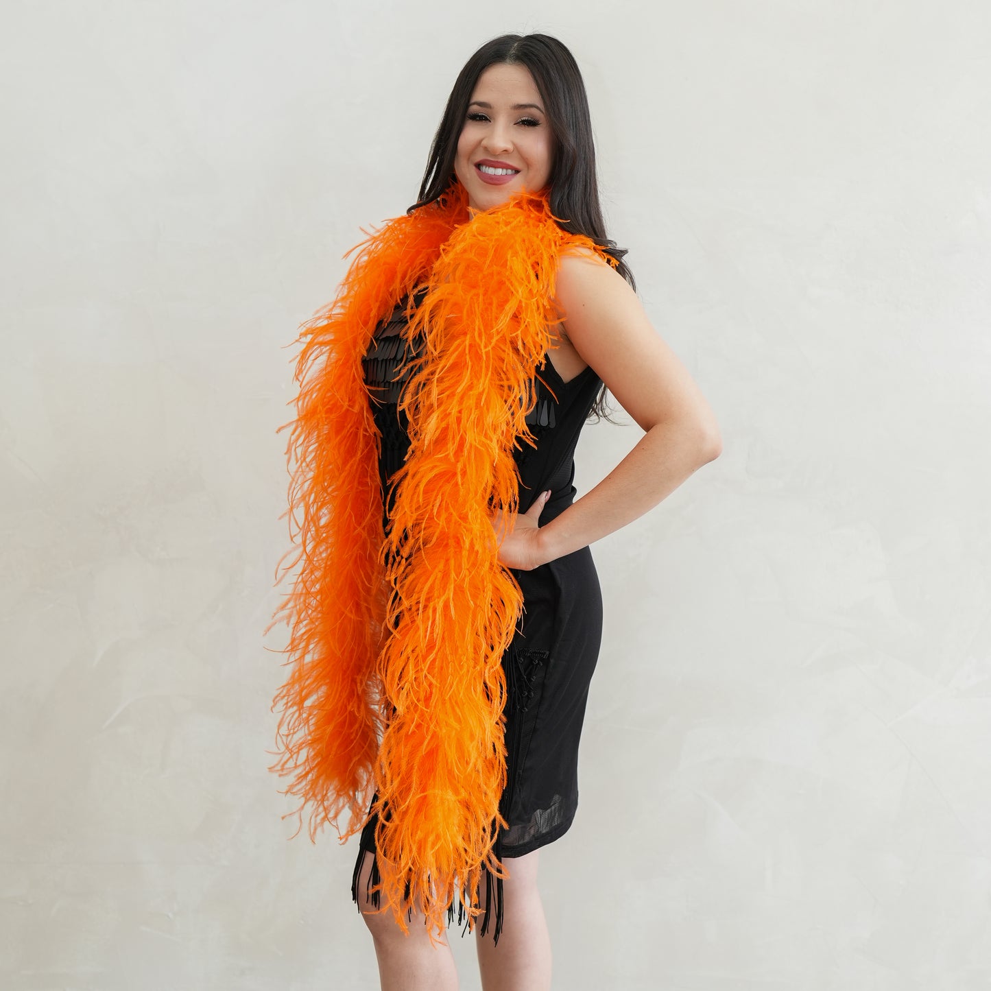 Orange 2 Ply Ostrich Feather Boa