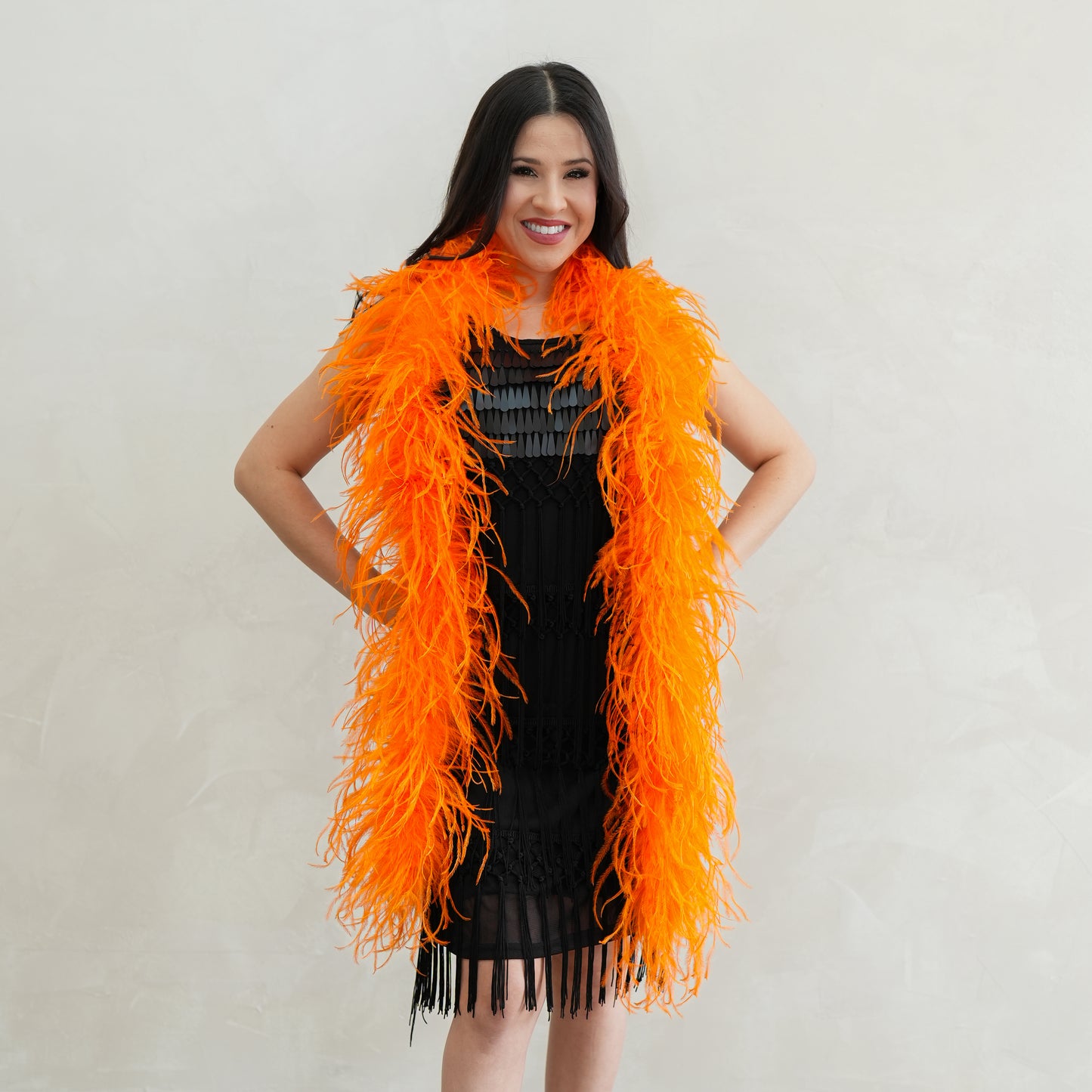 Orange 2 Ply Ostrich Feather Boa