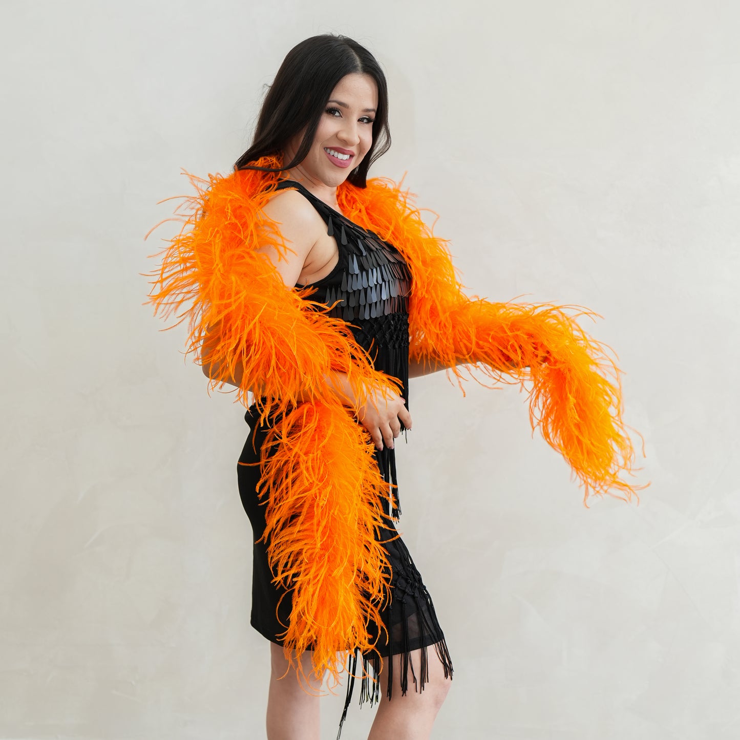 Orange 2 Ply Ostrich Feather Boa