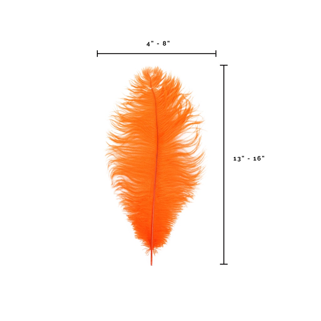 Ostrich Flexible Feathers 13-16 (Orange) for Sale Online