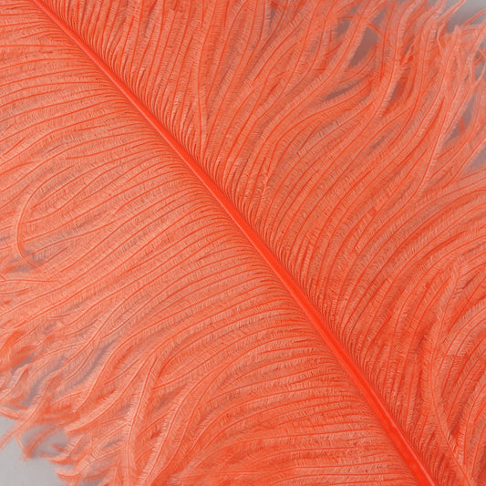 Large Ostrich Feathers - 20-25" Prime Femina Plumes - Hot Orange