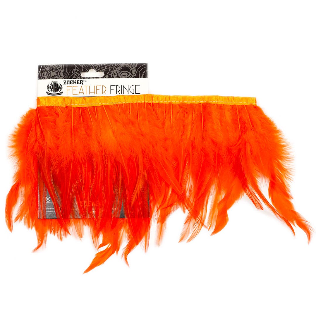 Rooster Saddle Fringe on Bias 6-8" x 1 YD-Orange