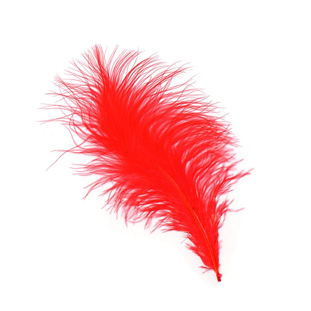 Loose Turkey Marabou Feathers 3-8" Dyed - Hot Orange