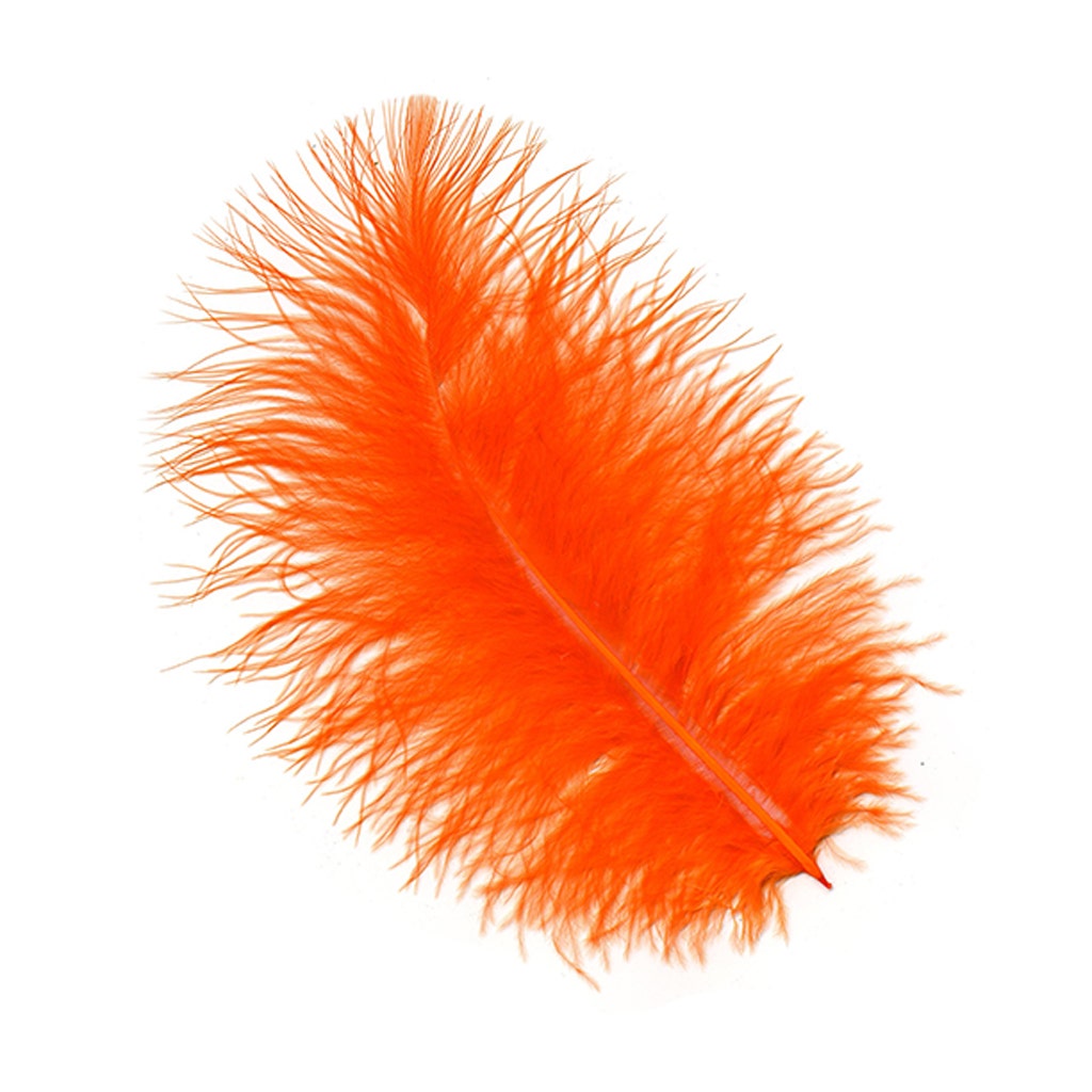 Loose Turkey Marabou Feathers 3-8" Dyed - Orange