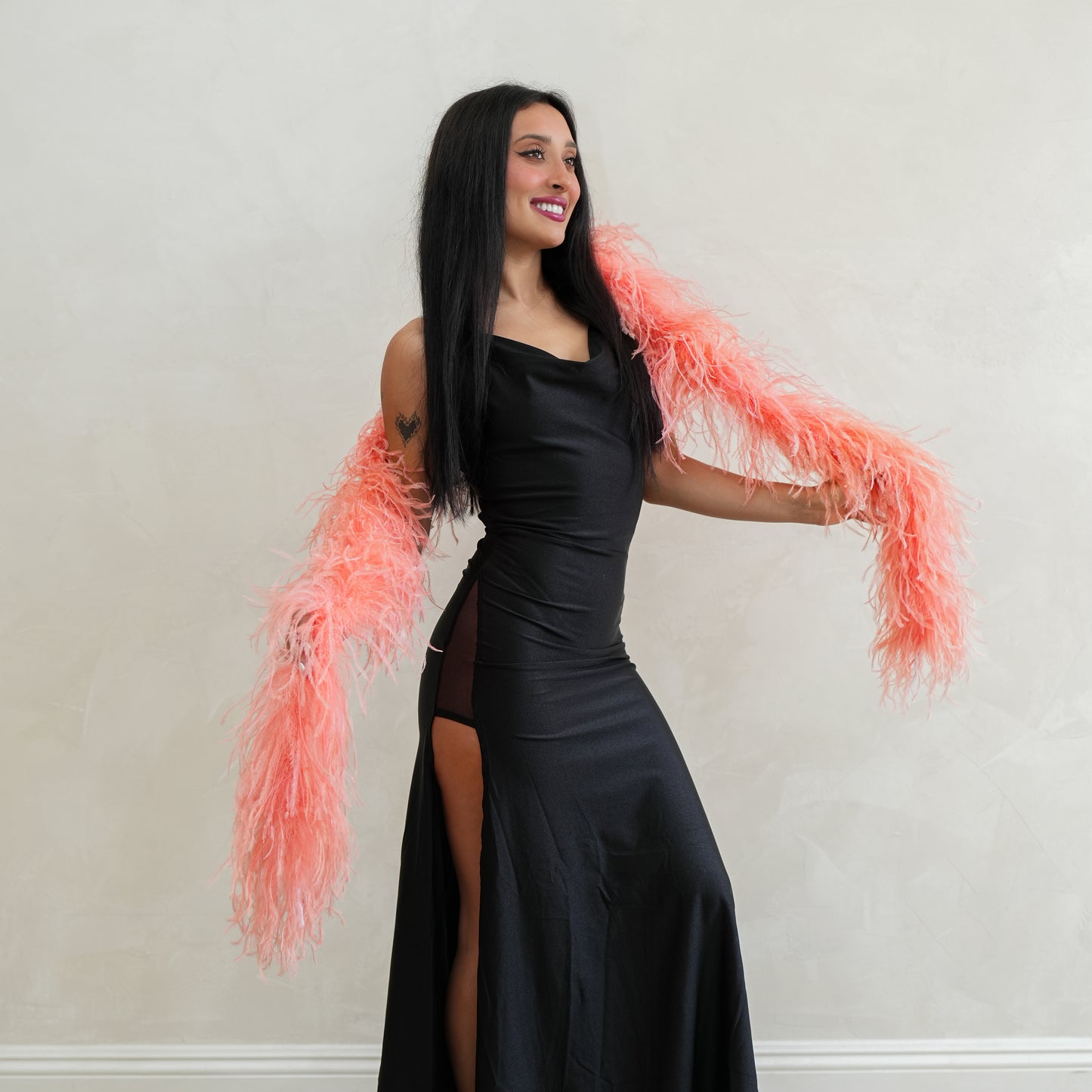 Apricot Blush Orange 2 Ply Ostrich Feather Boa