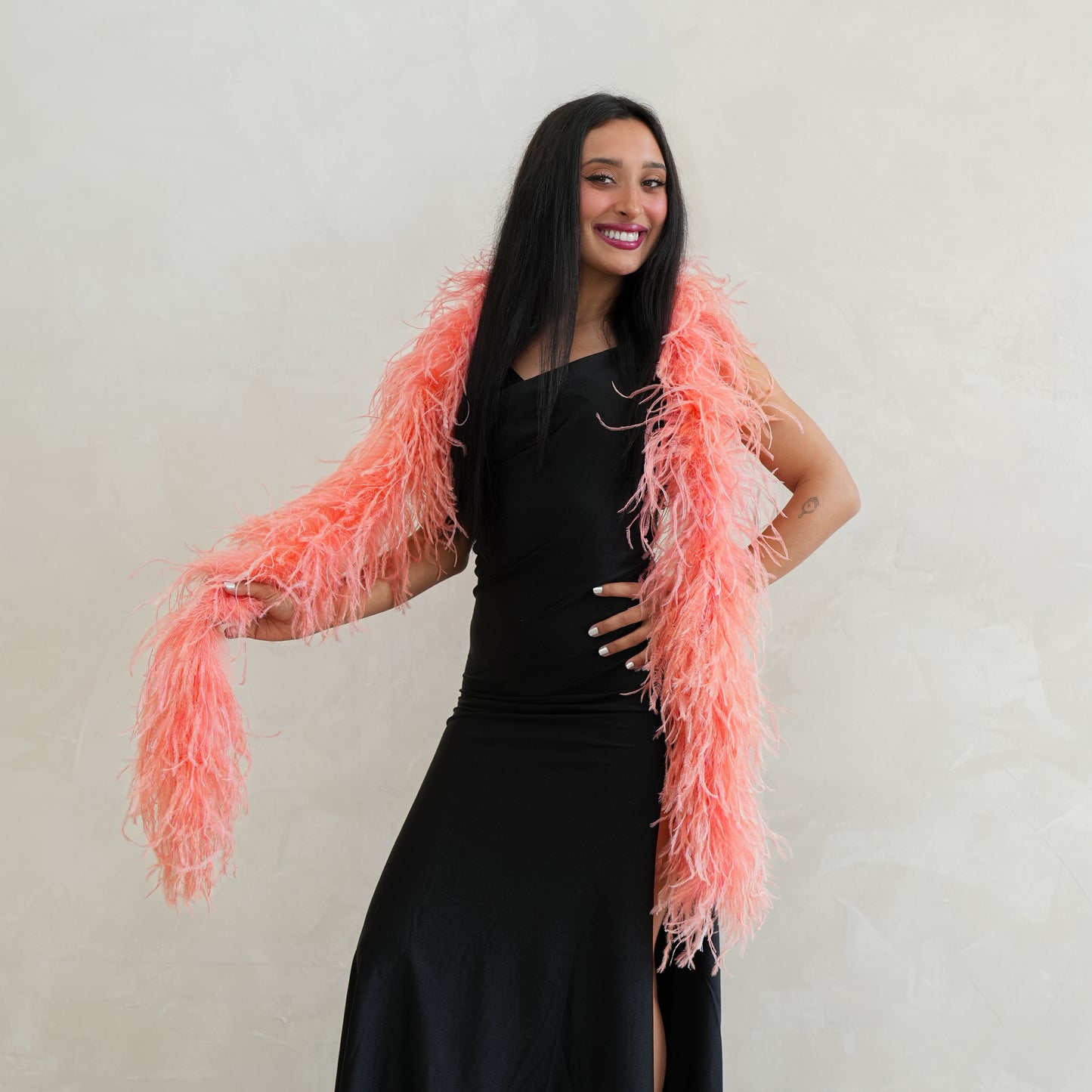 Apricot Blush Orange 2 Ply Ostrich Feather Boa