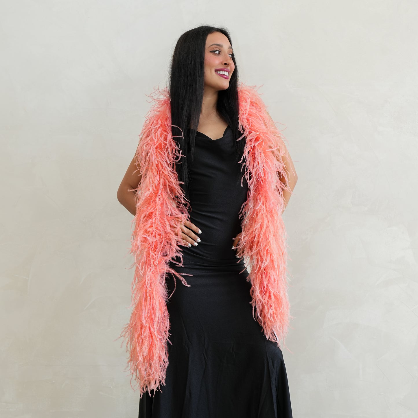 Apricot Blush Orange 2 Ply Ostrich Feather Boa