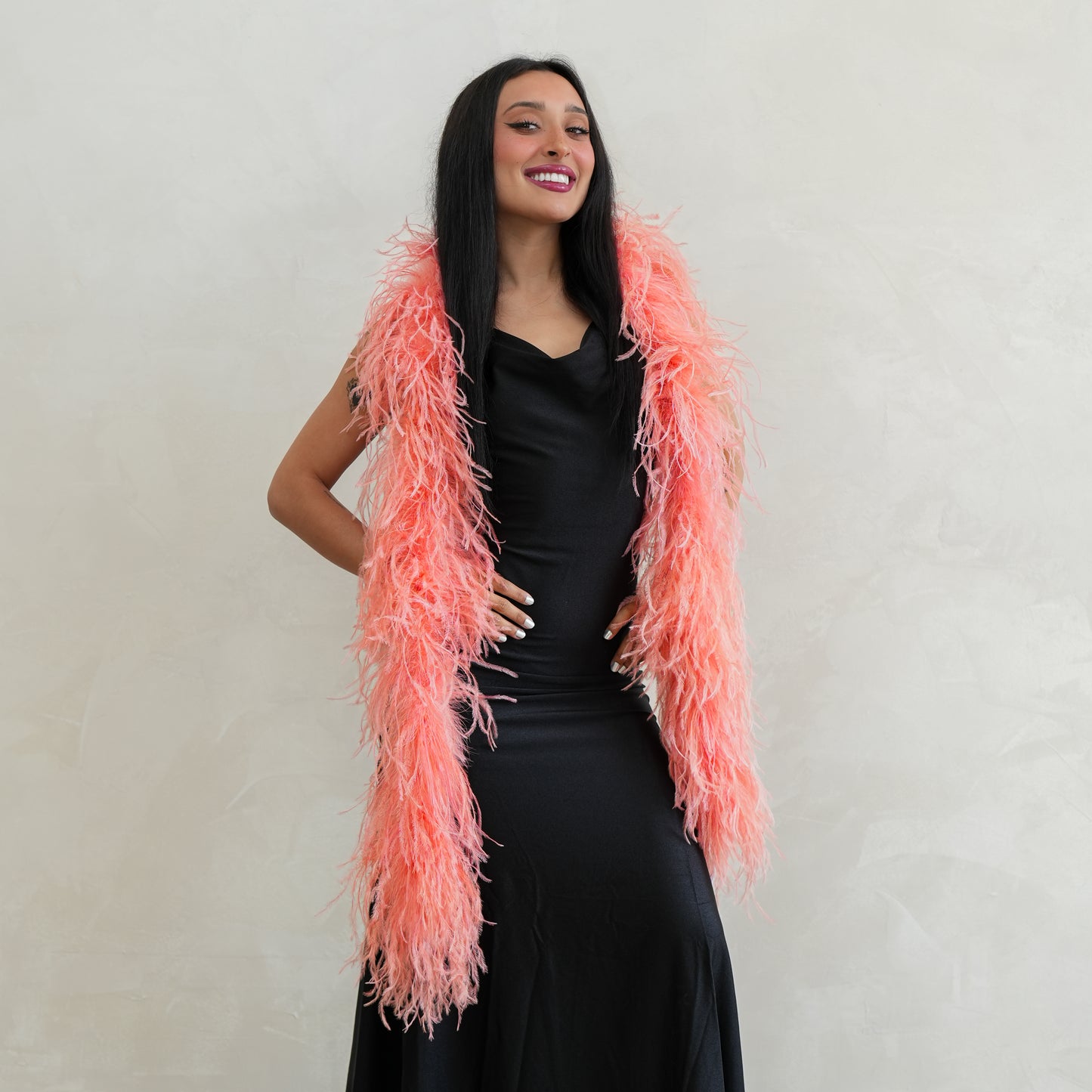 Apricot Blush Orange 2 Ply Ostrich Feather Boa