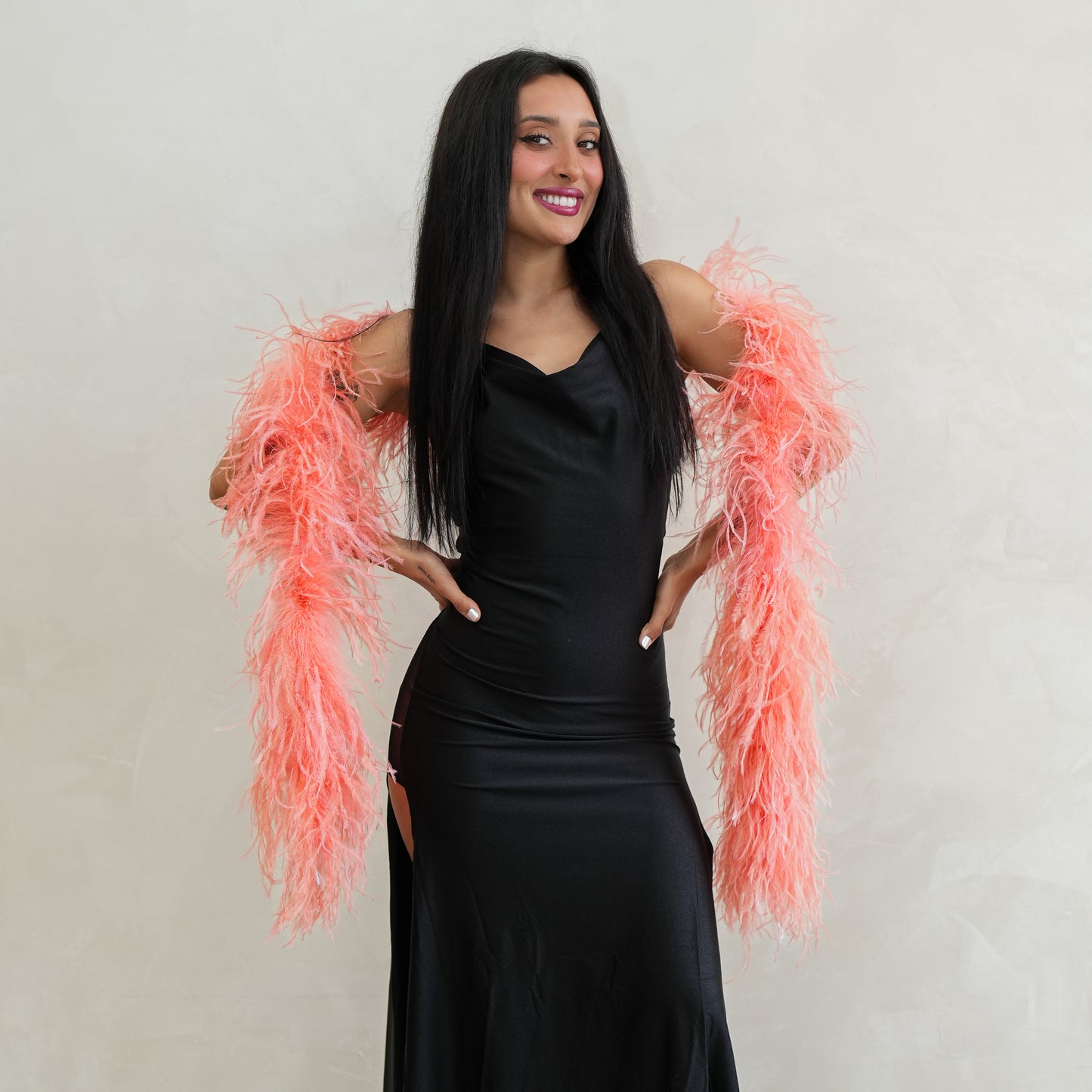 Apricot Blush Orange 2 Ply Ostrich Feather Boa