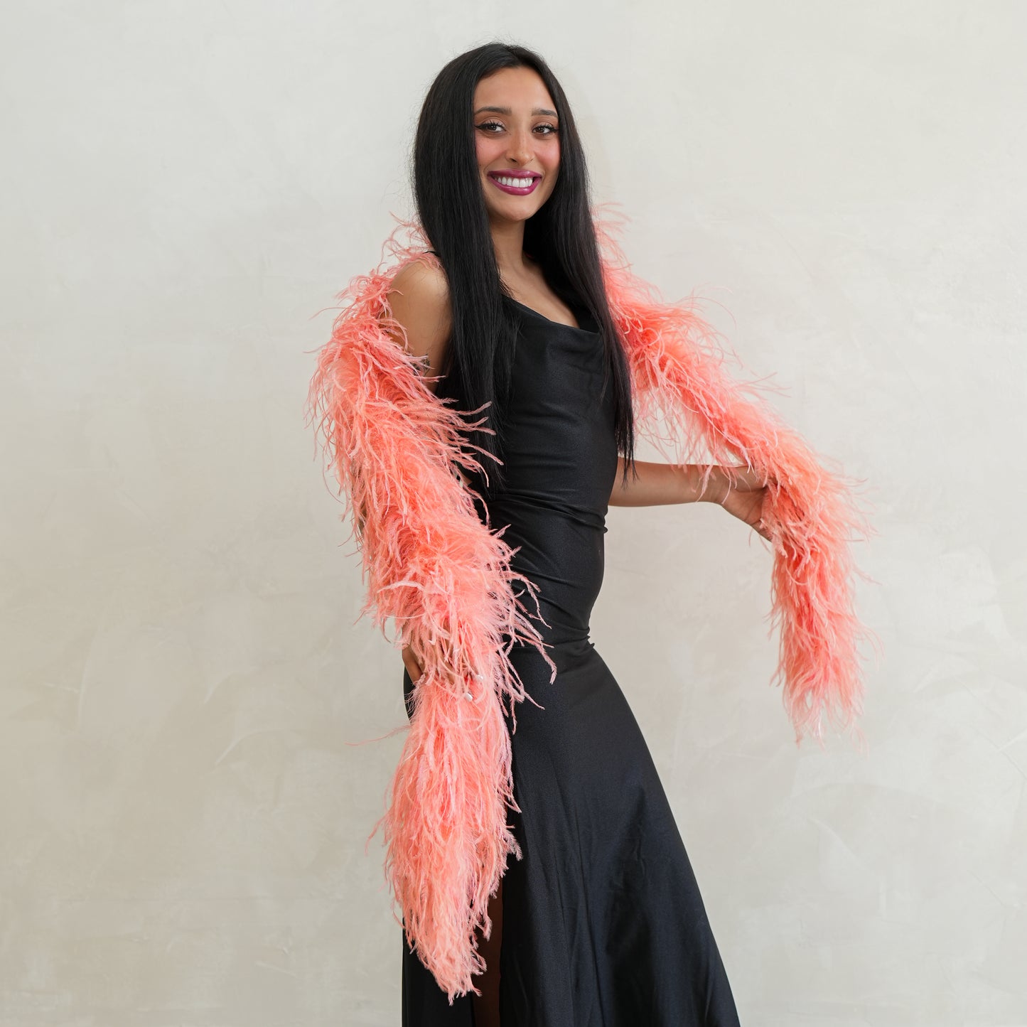 Apricot Blush Orange 2 Ply Ostrich Feather Boa