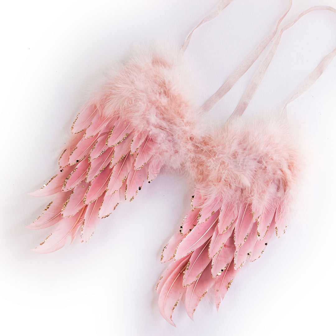 Pink Feather Angel Wing Ornament