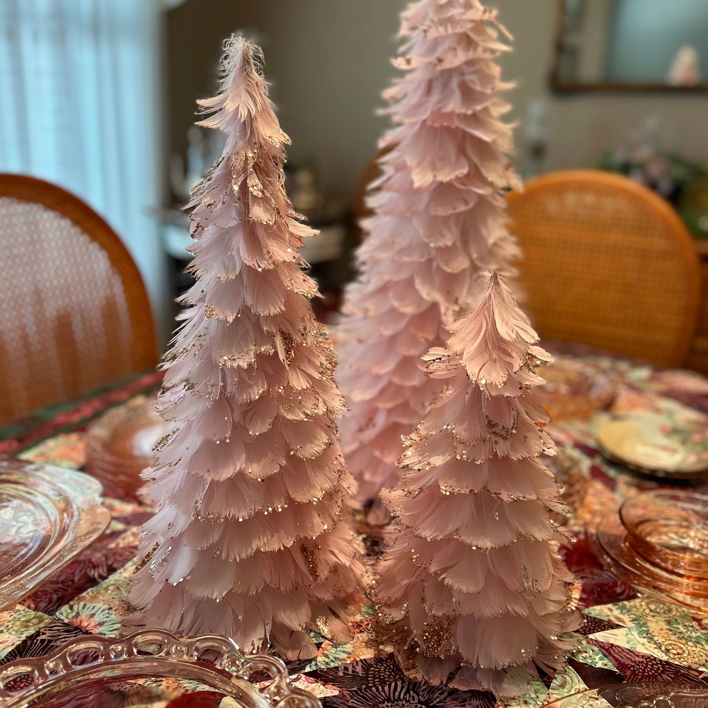 Feathered Pink Christmas Tree