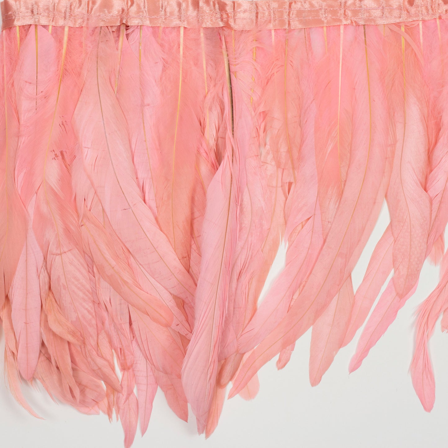 Coque Tail Feather Fringe - 10-12" - Bleach Dyed Candy Pink