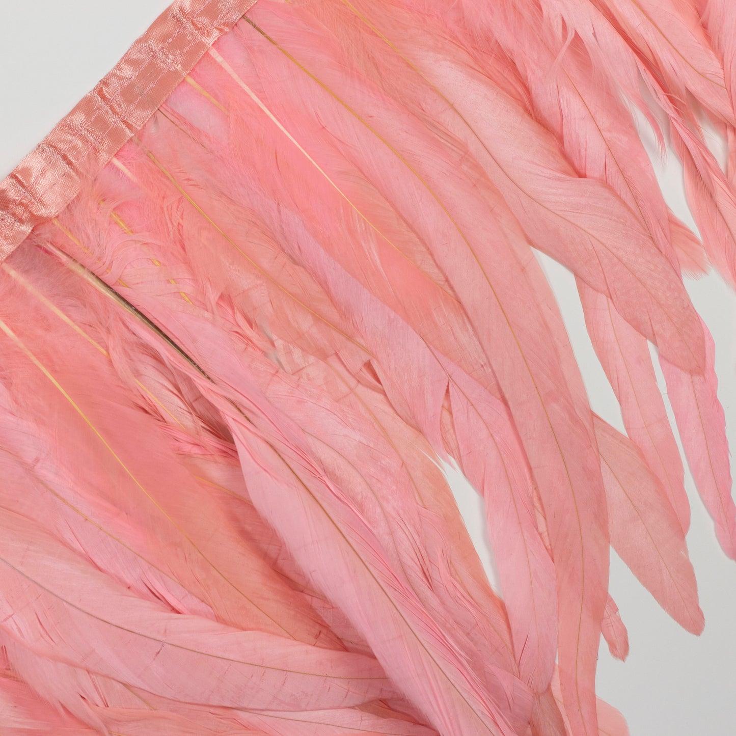 Coque Tail Feather Fringe - 10-12" - Bleach Dyed Candy Pink