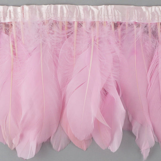 Parried Goose Pallet Feather Fringe - 6" - 1yd Candy Pink