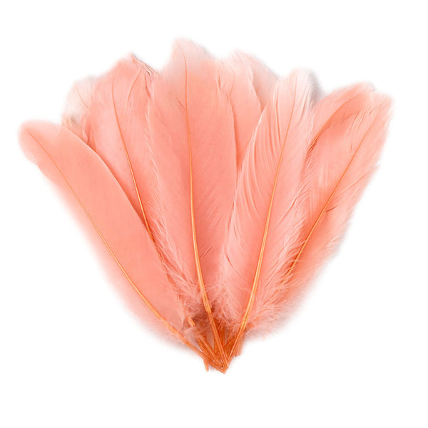 Goose Satinette Feathers Dyed - Hot Orange - 1/4 lb