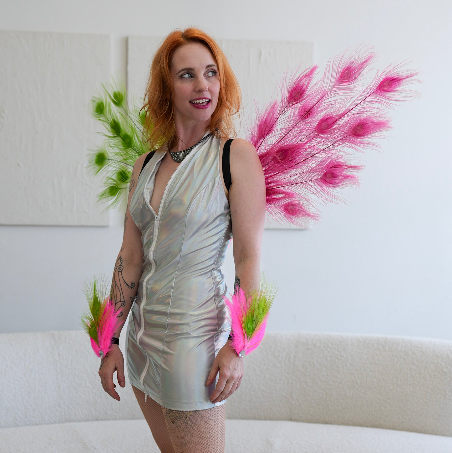 Wicked Peacock Fairy Wings & Cuffs