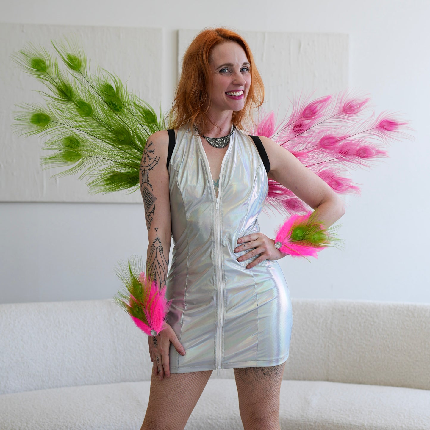 Wicked Peacock Fairy Wings & Cuffs