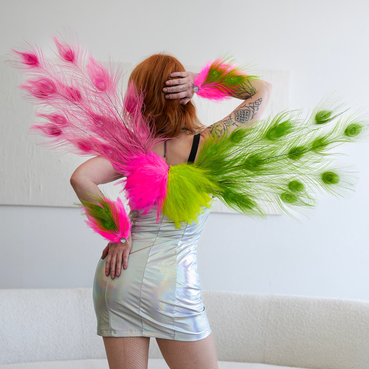 Wicked Peacock Fairy Wings & Cuffs