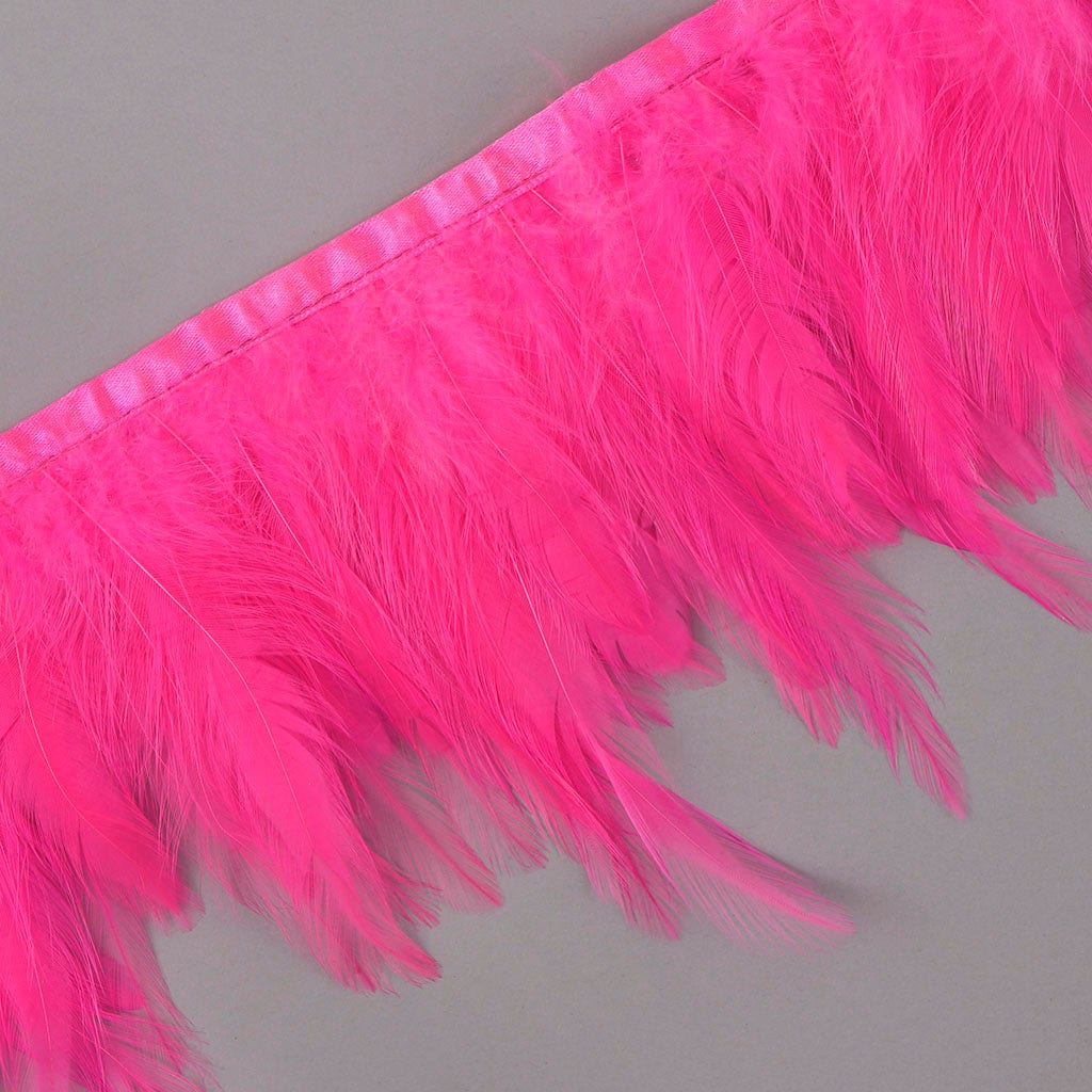 Dyed Hackle Feather Fringe Pink Orient