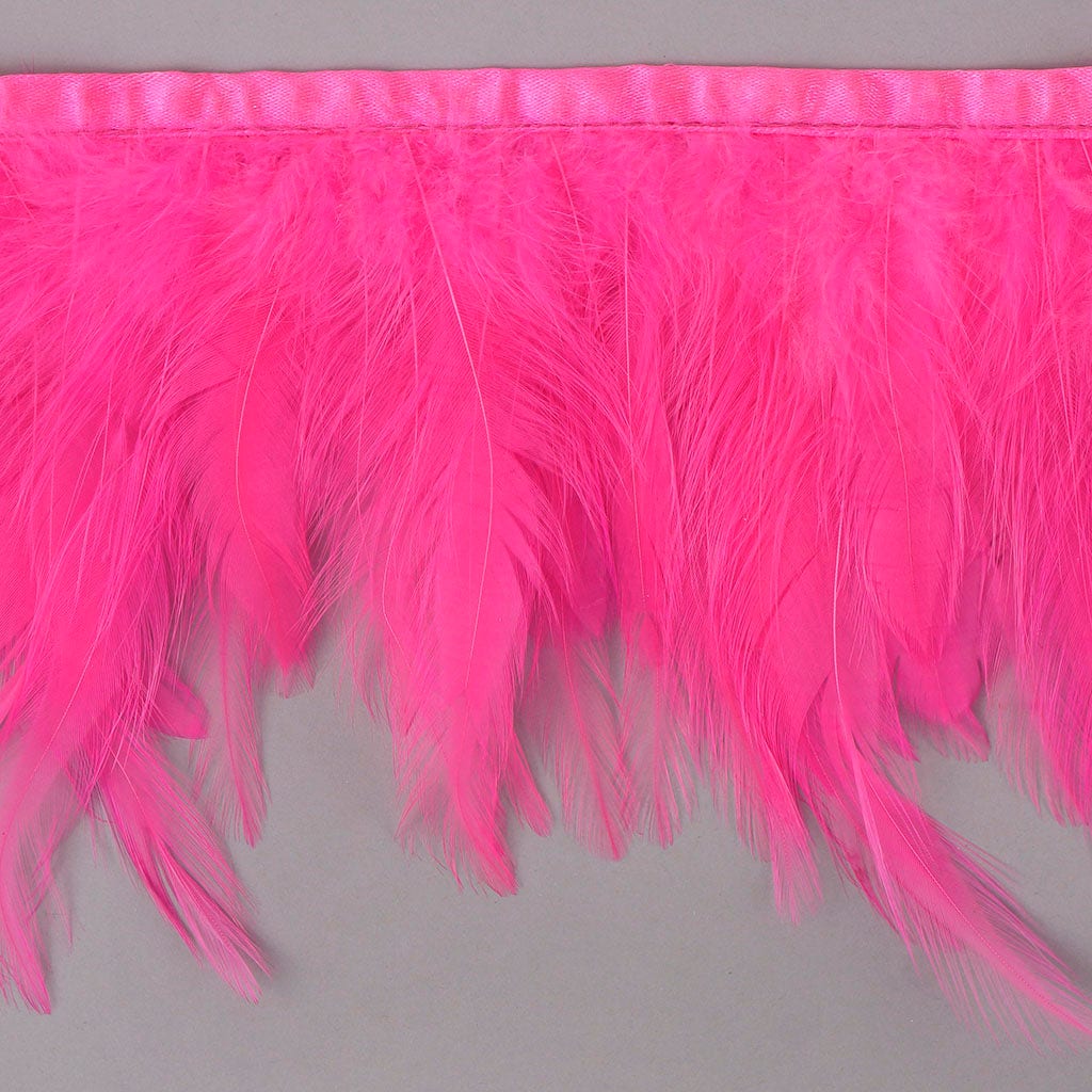 Dyed Hackle Feather Fringe Pink Orient