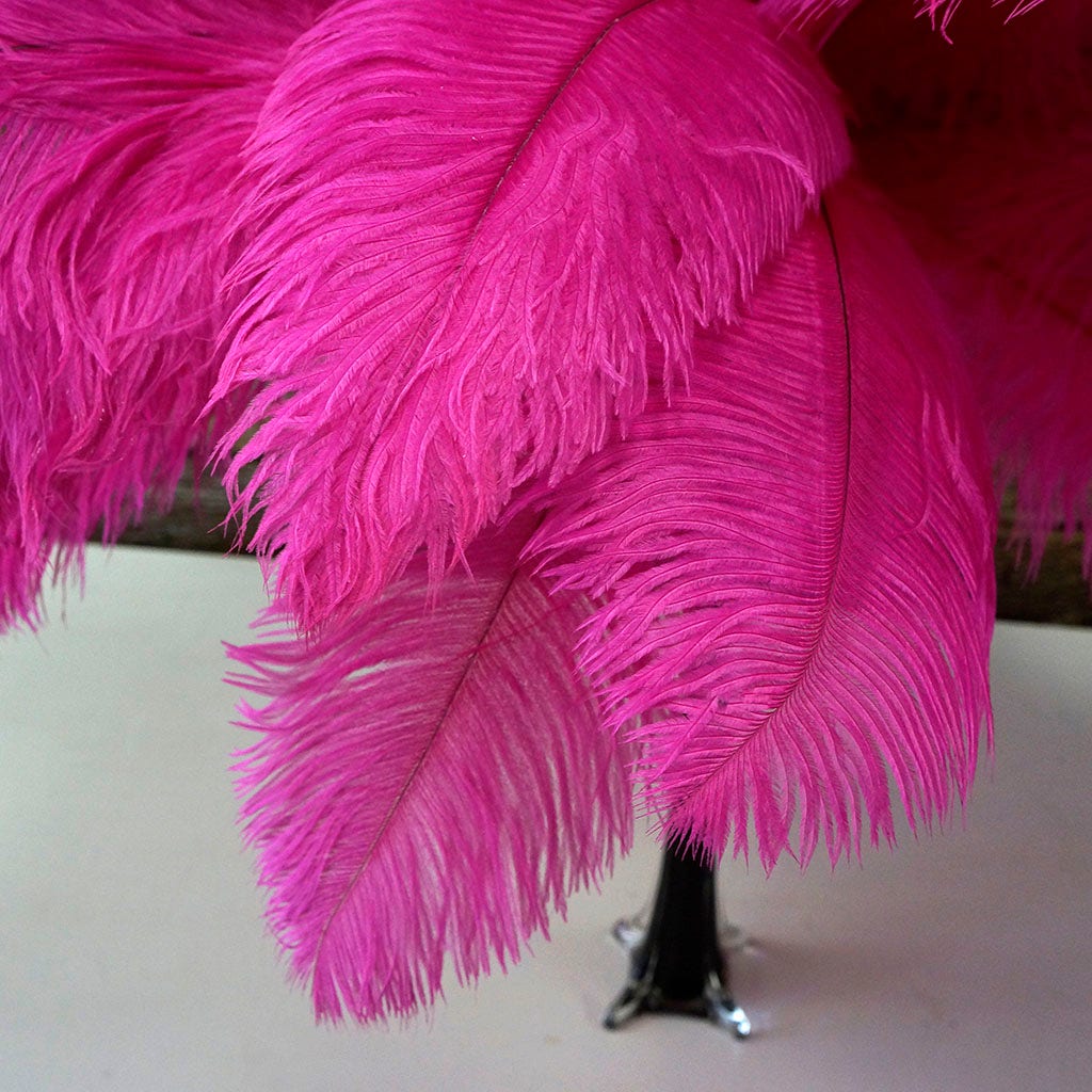 Large Ostrich Feathers - 17"+ Drabs - Shocking Pink