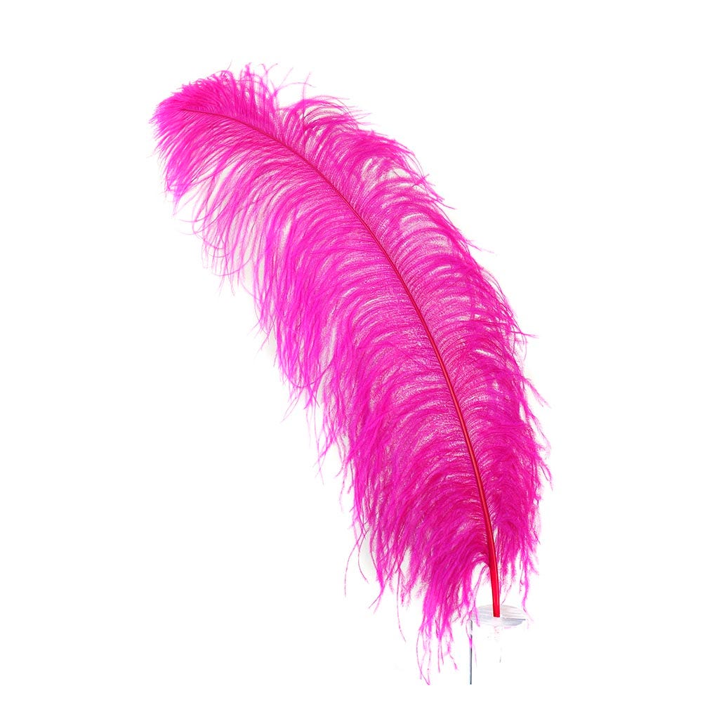 Large Ostrich Feathers - 20-25 Prime Femina Plumes - Shocking Pink