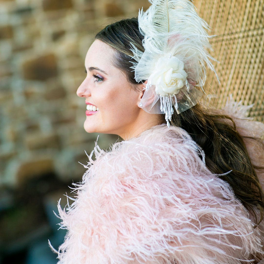 Pink feather clearance bolero