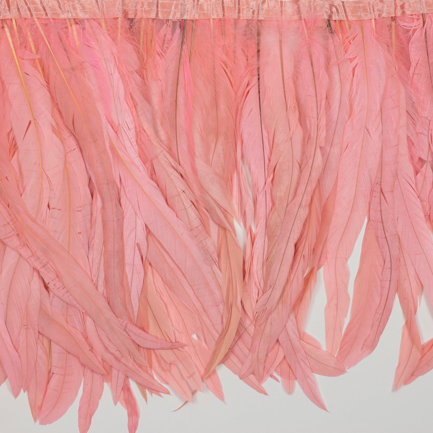 Coque Tail Feather Fringe - 12-14" - Bleach Dyed Candy Pink