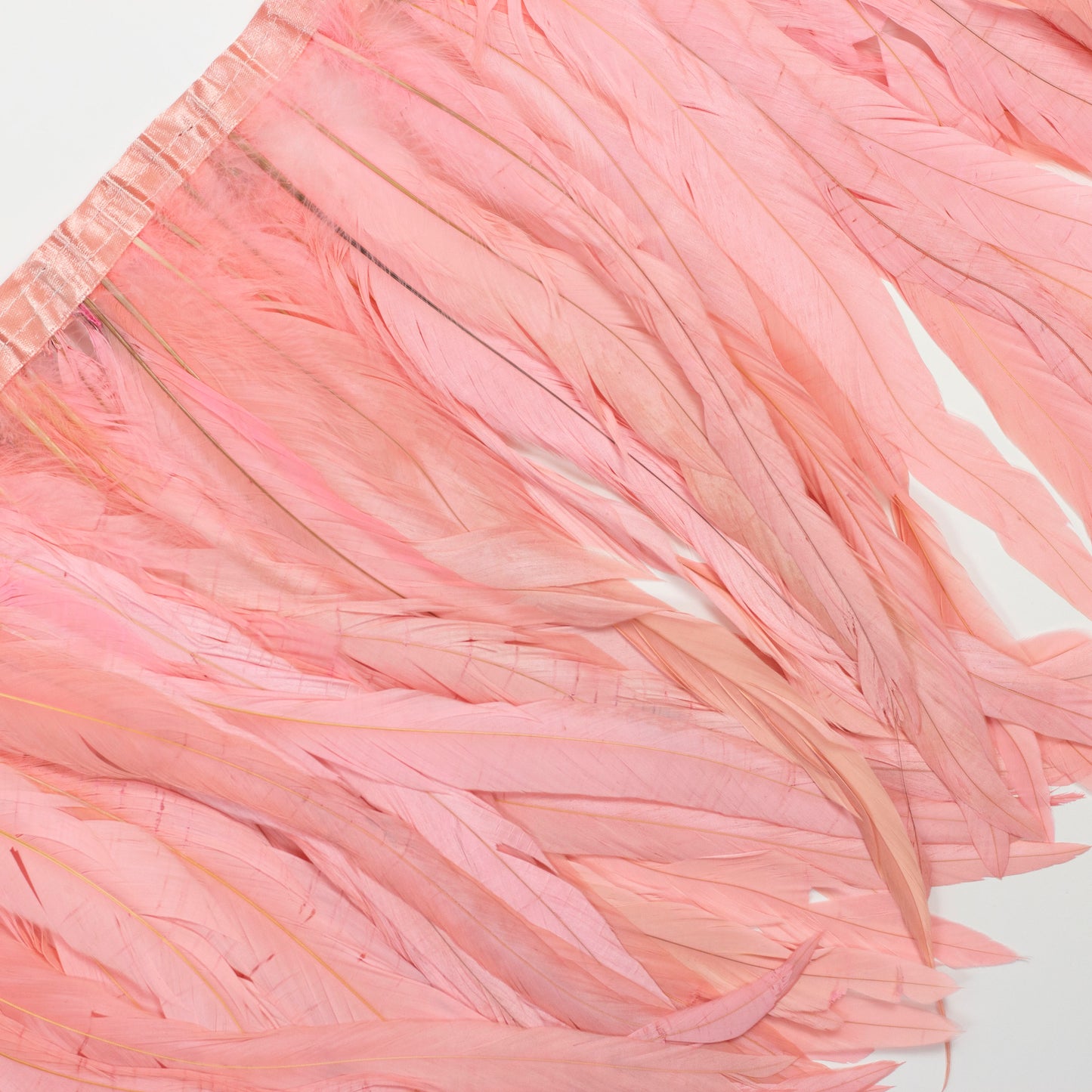 Coque Tail Feather Fringe - 12-14" - Bleach Dyed Candy Pink