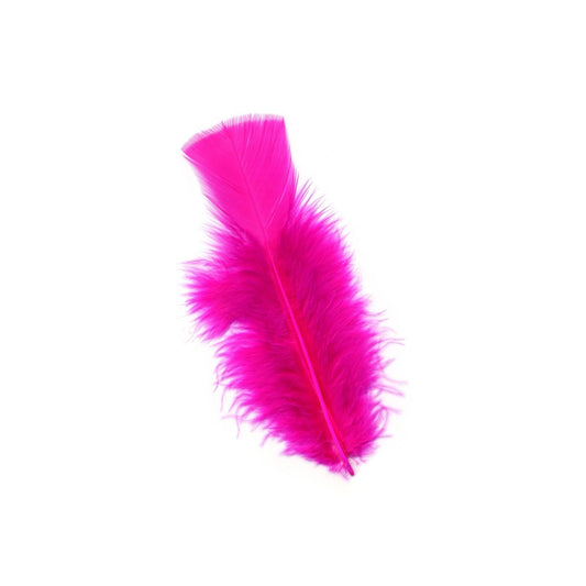 Loose Turkey Flats Dyed Feathers-Shocking Pink