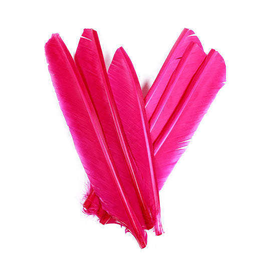 Shocking Pink Cut Turkey Pointer Feathers 8-12"