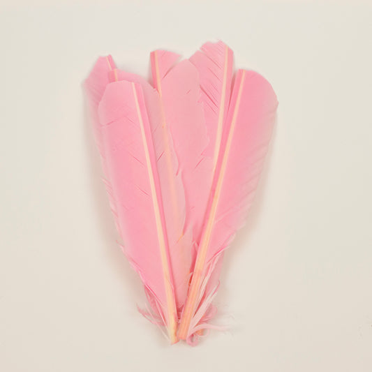 Candy Pink Cut Turkey Pointer Feathers 8-12"