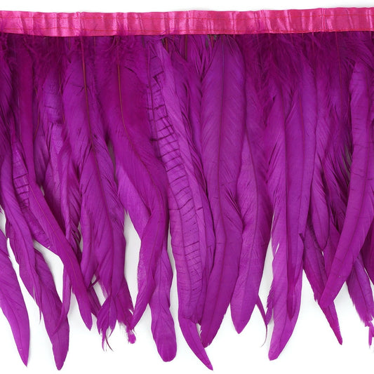 Bleach Dyed Coque Tail Fringe - 10-12" - Very Berry