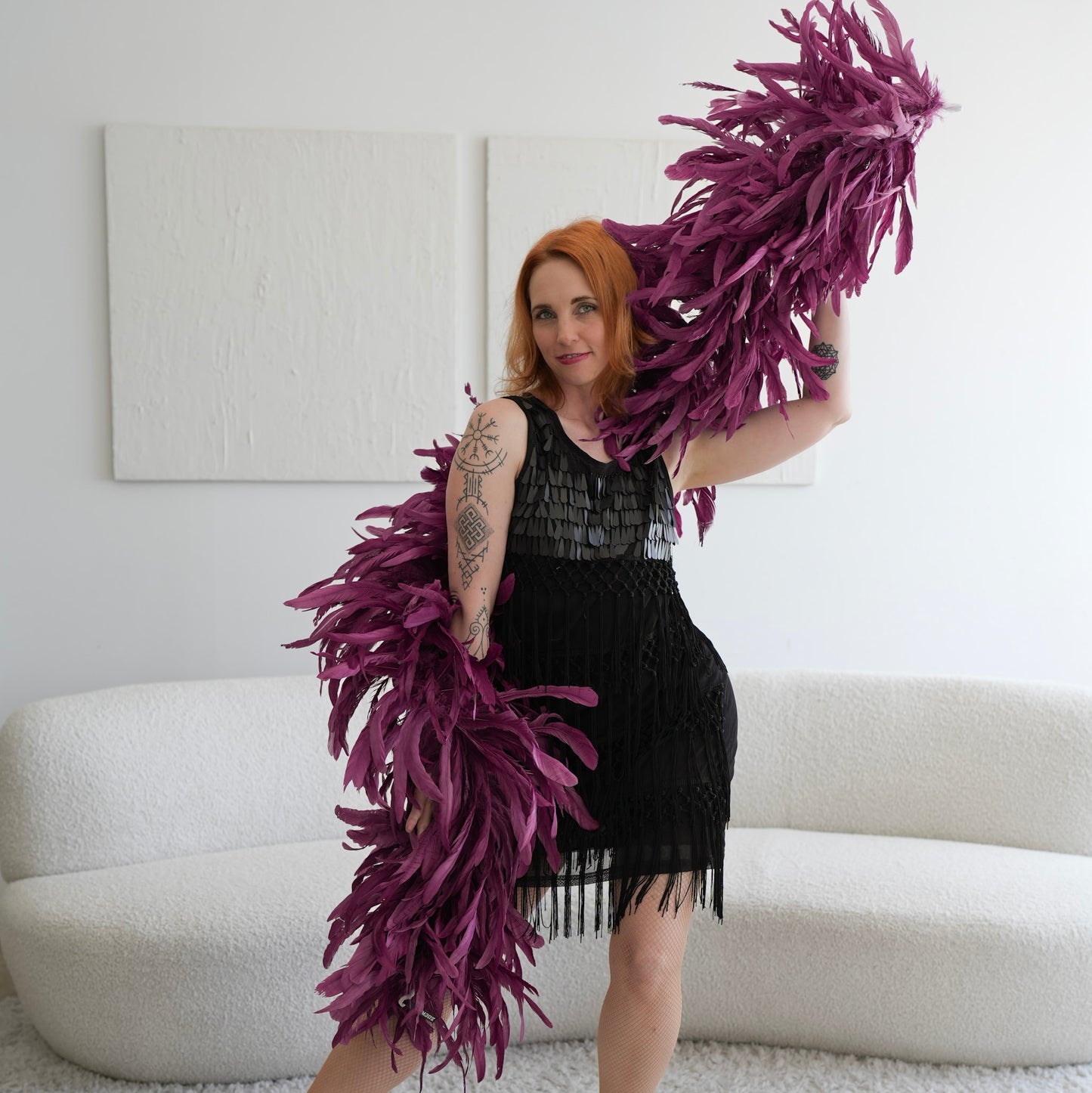 Limited Edition Purple Coque Tail Feather Boa