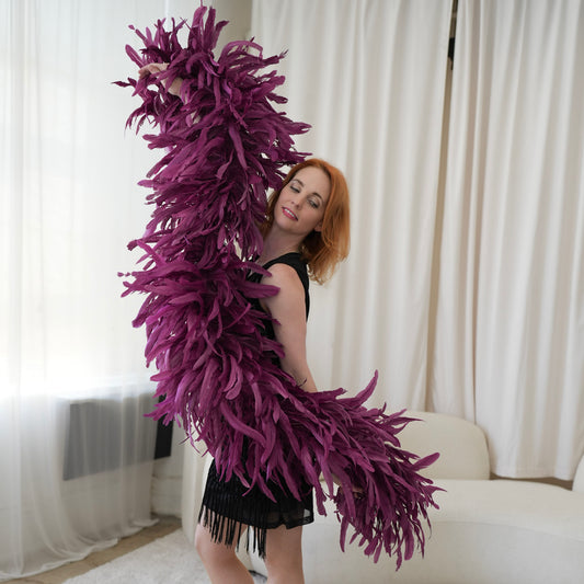 Limited Edition Purple Coque Tail Feather Boa
