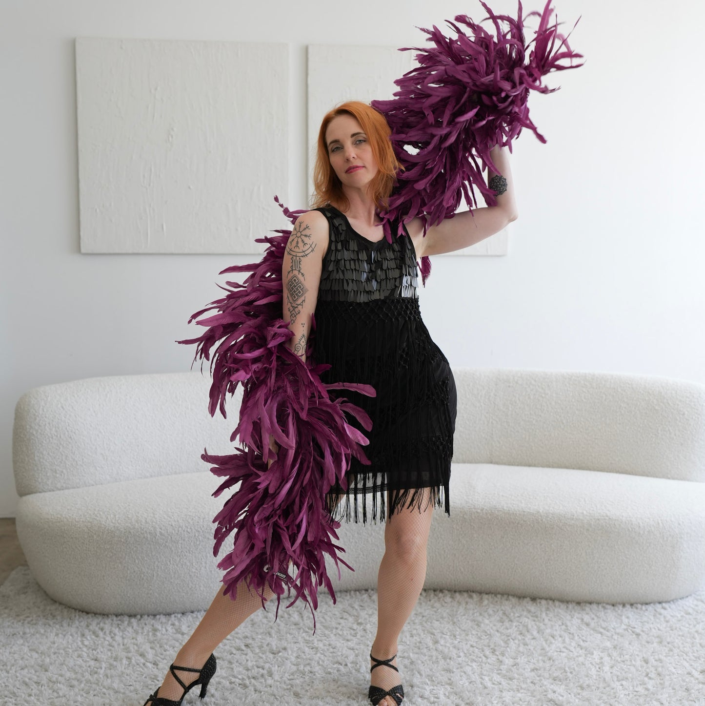 Limited Edition Purple Coque Tail Feather Boa