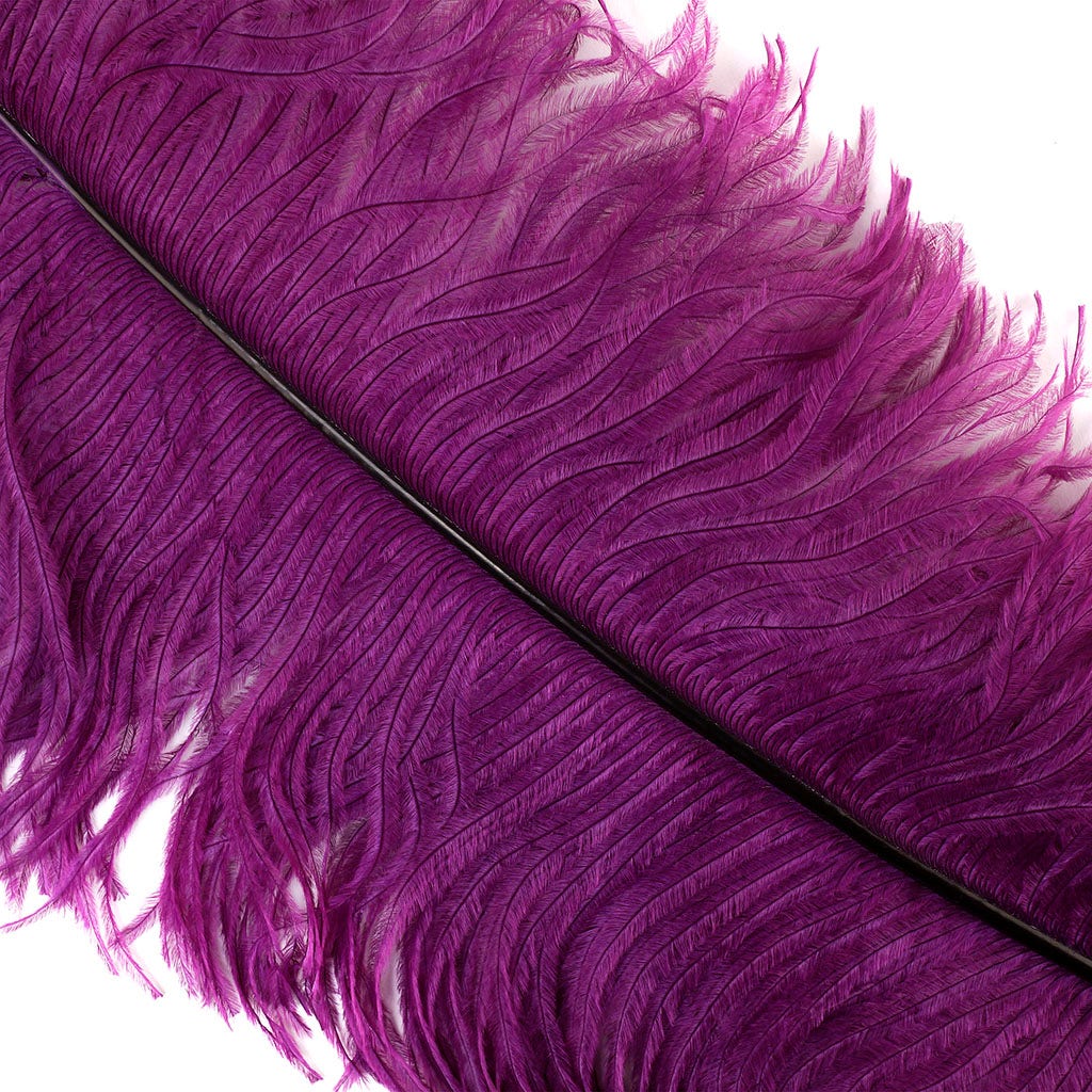 Large Ostrich Feathers - 24-30" Prime Femina Plumes - Purple