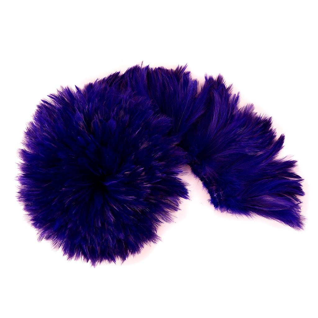 Bulk Rooster Hackle-White-Dyed - Dark Lilac