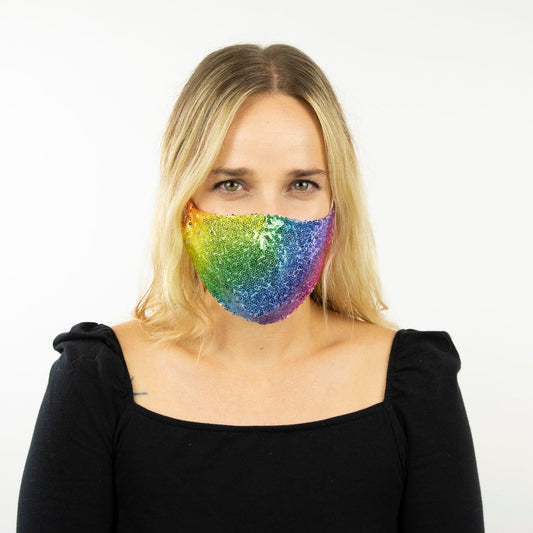 Rainbow Sequin Reusable Face Mask