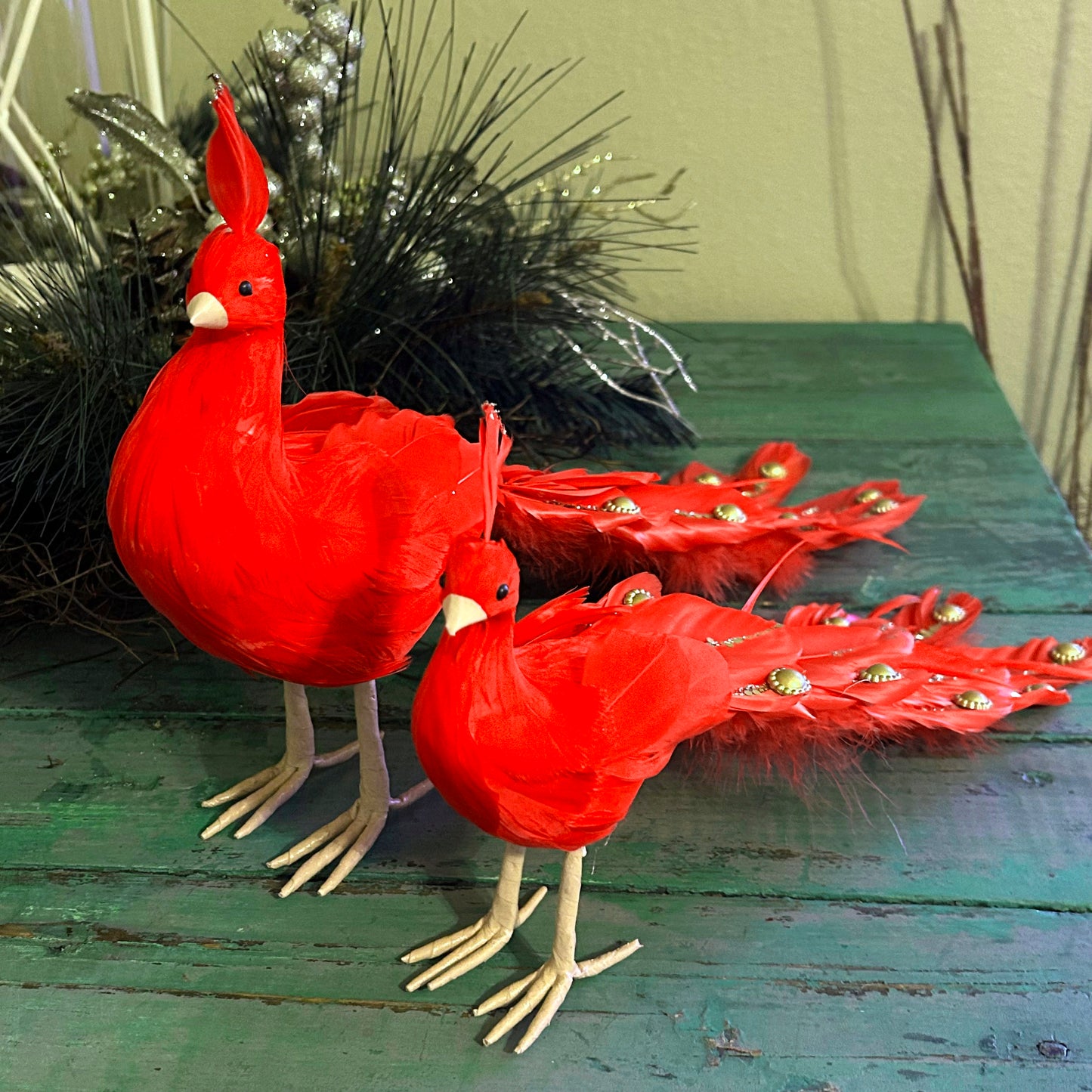 Red Peacock Ornament